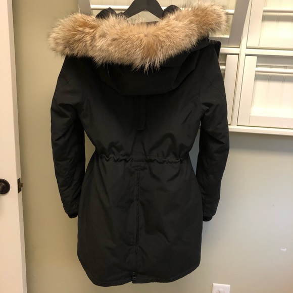 Canada Goose Rossclair Parka Fusion Fit M Black Jacket with Fur Trim - Picture 2 of 6